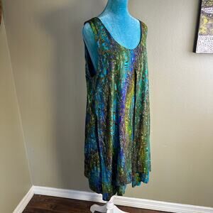 Flaming Pearl Inc. Women XL Shift dress Layered Colorful Knee length Pockets